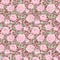 Pink peony flowers. Floral repeating wallpaper, decorative ornament. Watercolor