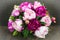 Pink Peony Rose Flowers Bouquet in Vase