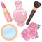 Pink Perfume And Cosmetics Accessories