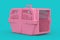 Pink Pet Travel Plastic Cage Carrier Box Mock Up Duotone. 3d Rendering