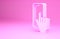 Pink Phone repair service icon isolated on pink background. Adjusting, service, setting, maintenance, repair, fixing