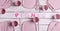 Pink picnic plastic tableware - plates, cups and cutlery