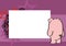 Pink pig character cartoon perspective background