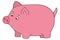 The pink pig. Color vector illustration. A pet. Animal on an isolated white background. Cartoon style. Chubby kid from the farm.