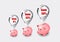 Pink piggy bank icons