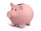 Pink piggy bank isolated on white, clipping path