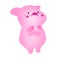 pink piggy pencil drawing He is chubby and round and cute with a cheerful face. It is a cartoon drawing that conveys the cuteness