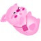 pink piggy pencil drawing He is chubby and round and cute with a cheerful face. It is a cartoon drawing that conveys the cuteness