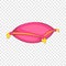 Pink pillow icon, cartoon style