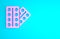 Pink Pills in blister pack icon isolated on blue background. Medical drug package for tablet, vitamin, antibiotic