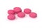 Pink pills closeup drug macro photography