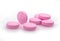 Pink pills closeup drug macro photography