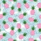 Pink pineapple with triangles geometric fruit summer tropical ex