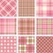 Pink plaid patterns set
