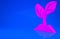 Pink Plant icon isolated on blue background. Seed and seedling. Leaves sign. Leaf nature. Minimalism concept. 3d