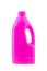 Pink plastic bleach bottle