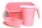 Pink plastic containers