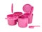 Pink plastic joint boxs set with clipping path