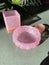 Pink plastic resin containers