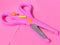 Pink plastic scissors