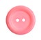 Pink plastic sewing button isolated