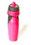 Pink plastic sports bottle of water isolated