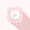 The pink play button has a cute feel.