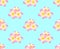 Pink Plumeria, Frangipani Seamless on Light Blue Background. Vector Illustration.