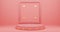 pink podium with hearts and square ring. Valentine\\\'s Day,