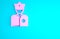 Pink Police officer icon isolated on blue background. Minimalism concept. 3d illustration 3D render