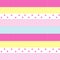 Pink polka star and white dashed line on pastel pink striped wit