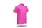 Pink polo shirt with ghost model concept floating in plain background