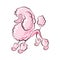 Pink Poodle cute illustration