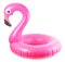 Pink pool. inflatable flamingo for summer beach isolated on white background. Pool float party.