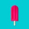 Pink popsicle against a pastel blue background