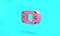 Pink Portable video game console icon isolated on turquoise blue background. Handheld console gaming. Minimalism concept