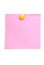 Pink post it note isolated on white