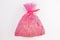 Pink pouch on a white background,