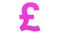 Pink Pound sterling lira gold sign icon Isolated with white background. 3d render isolated illustration, business, managment, risk