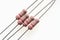 Pink power resistors with stripes on bright background