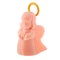 Pink prayer baby angel with golden halo