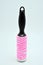 Pink printed lint sticky roller with black handle