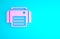 Pink Printer icon isolated on blue background. Minimalism concept. 3d illustration 3D render