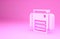 Pink Printer icon isolated on pink background. Minimalism concept. 3d illustration 3D render