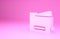 Pink Printer icon isolated on pink background. Minimalism concept. 3d illustration 3D render