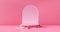 Pink product stage background or podium pedestal display on blank modern art room with studio showcase backdrop. 3D rendering