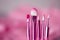 Pink professional cosmetic brush