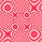 Pink psychedelic vector seamless pattern with optical illusion, distortion