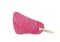 Pink pumice stone isolated on white. Pedicure tool