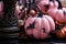 pink pumpkins black bats stylish halloween interior decoration, Generative AI